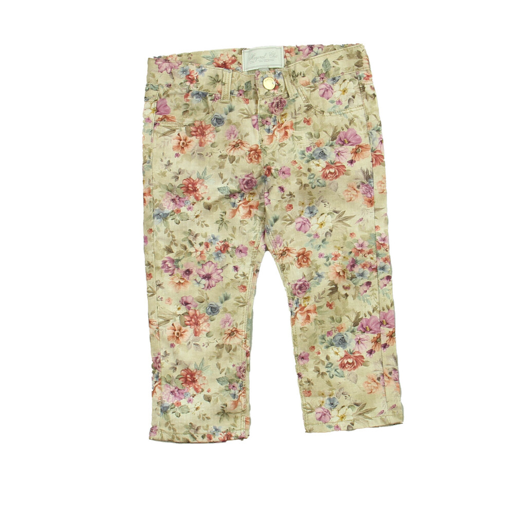 Mayoral Chic Girls Tan | Floral Pants size: 12 Months